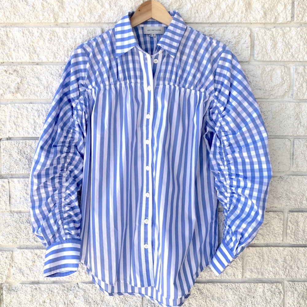 Lee Mathews cotton button down shirt